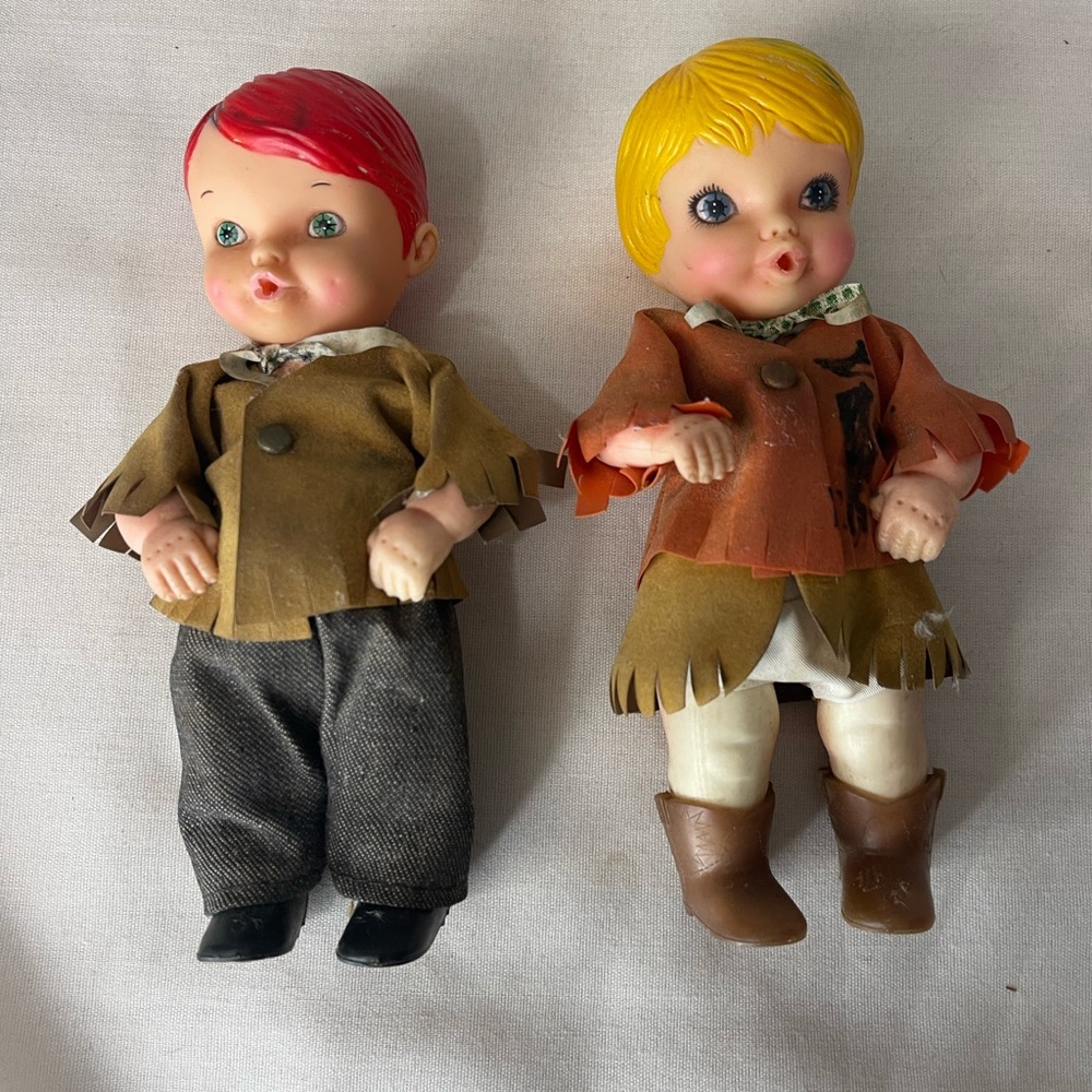 Vintage Sippin Sam & Sue Dolls Boy & Girl AS IS RARE See Photos General Mills 72